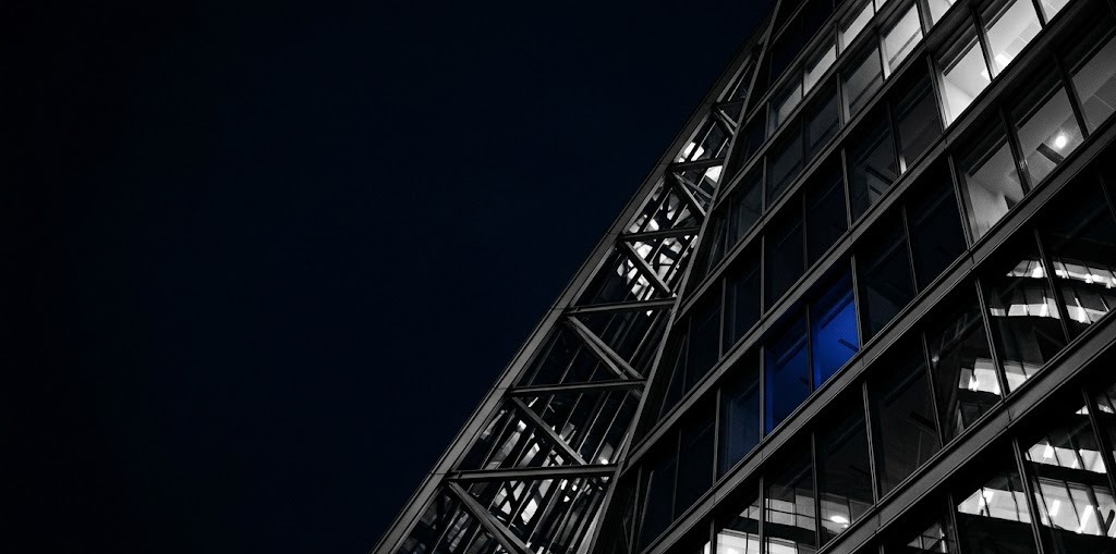 Abstract detail of a modern glass office facade
